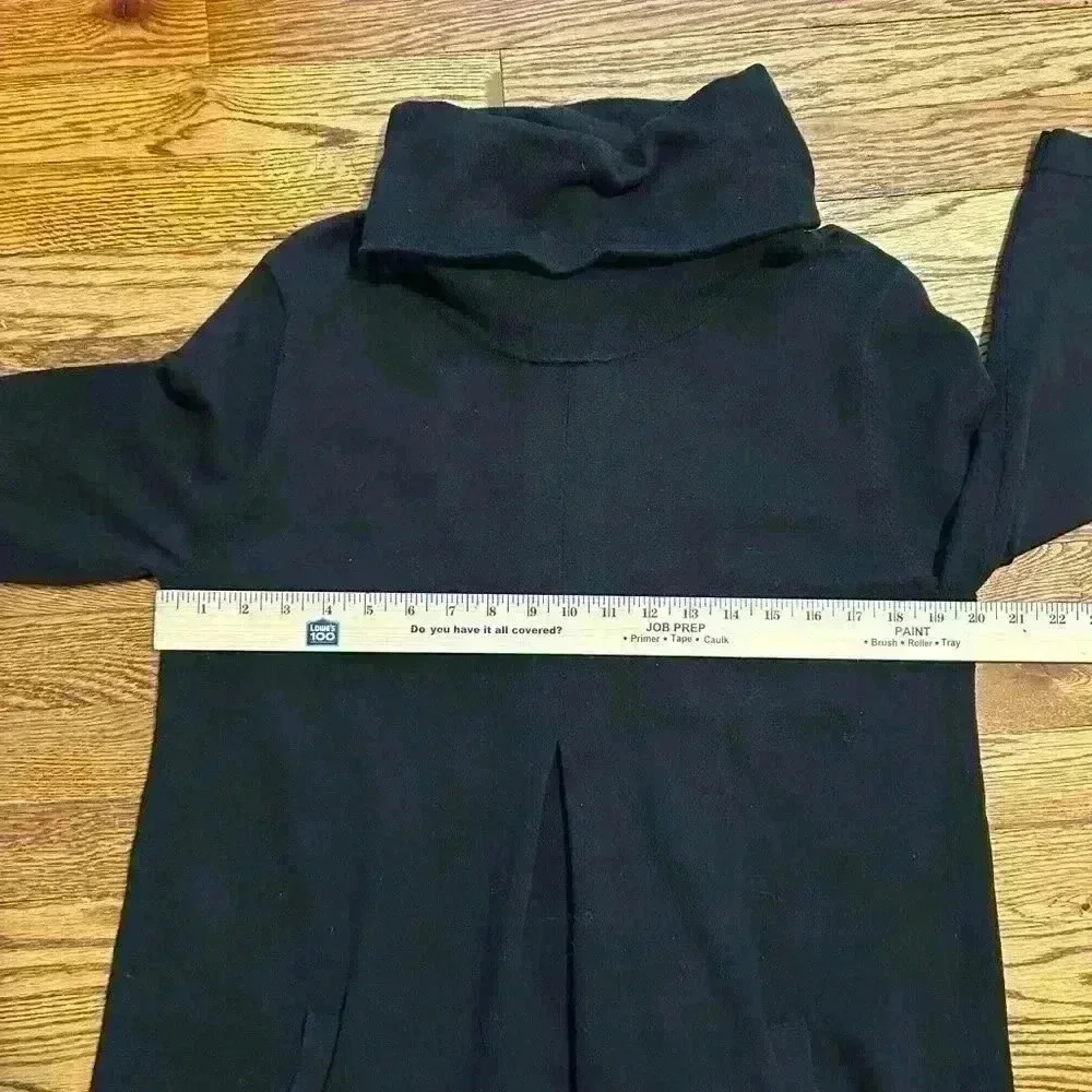 Tyler Boe Kim Cotton Cashmere Cowl Neck Knit Sweater Dress Size Large Black - Picture 7 of 8